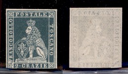 ANTICHI STATI - TOSCANA - Prove - 1851 - 2 Crazie (P5) - Corto In Basso - Senza Gomma - Autres & Non Classés