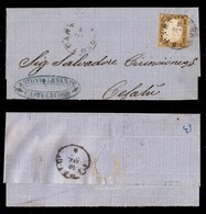 REGNO D'ITALIA - 10 Cent (1ba - Giallo Olivastro) - Dentellatura Ritagliata Con Le Forbici - Testatina Di Lettera Da Cas - Andere & Zonder Classificatie