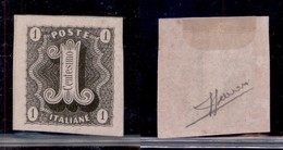 REGNO D'ITALIA - 1863 - Saggi - Ronchi - 1 Cent (12) - Carta Rosa - Gomma Originale - Sorani - Sonstige & Ohne Zuordnung