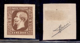 REGNO D'ITALIA - 1863 - Saggi - Ronchi - 10 Cent (14 - Bruno) - Carta Bianca - Senza Gomma - Sorani (250) - Sonstige & Ohne Zuordnung