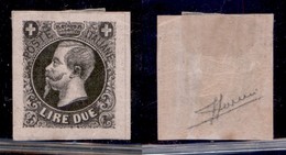 REGNO D'ITALIA - 1863 - Saggi - Ronchi - 2 Lire (19) - Carta Rosa - Gomma Originale - Sorani - Sonstige & Ohne Zuordnung