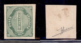 REGNO D'ITALIA - 1863 - Saggi - Grazioli - 1 Cent (20 - Verde) - Senza Gomma - Sorani - Otros & Sin Clasificación