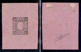 REGNO D'ITALIA - 1863 - Saggi - Grazioli - Foglietto Del 40 Cent (25 - Rosa) - Senza Gomma - Sorani - Sonstige & Ohne Zuordnung