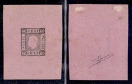 REGNO D'ITALIA - 1863 - Saggi - Grazioli - Foglietto Del 40 Cent (25 - Rosa) - Senza Gomma - Sorani - Other & Unclassified