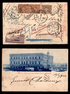 REGNO D'ITALIA - 1 Cent (65) + Coppia Del 2 Cent (66) - Cartolina Da Bari (Poste E Telegrafi) A Vienna Del 13.1.00 - Andere & Zonder Classificatie
