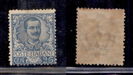 REGNO D'ITALIA - 1901 - 25 Cent Floreale (73) - Gomma Originale (500) - Andere & Zonder Classificatie