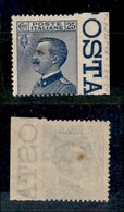 REGNO D'ITALIA - 1908 - 25 Cent Michetti (83i) Bordo Foglio - Non Dentellato A Destra - Gomma Integra - Piega Diagonale  - Sonstige & Ohne Zuordnung