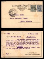 REGNO D'ITALIA - Perfin - G.K.M. (G. Kaufmann Milano) 5 Cent Leoni (81) + 25 Cent Michetti (83) - Cartolina Per Reggio C - Autres & Non Classés