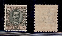 REGNO D'ITALIA - 1910 - 10 Lire Floreale (91) - Gomma Integra (275) - Autres & Non Classés