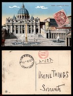 REGNO D'ITALIA - 10 Cent Croce Rossa (102) Su Cartolina Da Roma A Sorrento Del 10.2.16 - Other & Unclassified