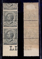 REGNO D'ITALIA - 1919 - 15 Cent Leoni (108ia) - Striscia Verticale Di Tre Con Dentellature Orizzontali Al Centro - Pezzo - Other & Unclassified