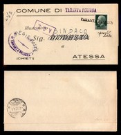 REGNO D'ITALIA - Taranta Peligna - 25 Cent Imperiale (248) Su Piego Per Atessa Del 6.10.44 - Other & Unclassified