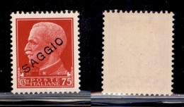REGNO D'ITALIA - Saggio - 75 Cent Imperiale (252) - Gomma Originale - Andere & Zonder Classificatie