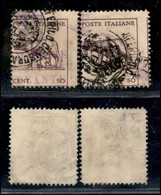 REGNO D'ITALIA - 1944 - 50 Cent Lupa (515A) - Due Usati Con Dentellature Spostate - Other & Unclassified