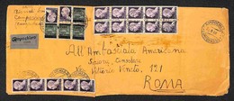 REGNO D'ITALIA - Cinque 2 Lire Su 25 Cent (525) + Diciassette 1 Lira (522) - Raccomandata Da Campochiaro A Roma Del 30.8 - Andere & Zonder Classificatie
