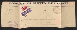 REGNO D'ITALIA - Frontespizio Di Bustone Da Motta Conti A Vercelli Del 19.6.45 Tassato In Arrivo Con Ordinari (538 Coppi - Sonstige & Ohne Zuordnung