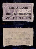 REGNO D'ITALIA - 1917 - Posta Aerea - 25 Cent Napoli Palermo (2) - Soprastampa Obliqua - Gomma Originale - Non Catalogat - Other & Unclassified