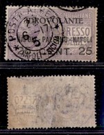 REGNO D'ITALIA - 1917 - Posta Aerea - 25 Cent Su 40 (2 - Aerea) Con Annullo Del Volo Da Napoli (75) - Sonstige & Ohne Zuordnung