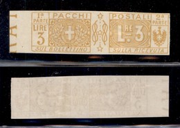 REGNO D'ITALIA - 1914 - Pacchi Postali - 3 Lire (14f) Non Dentellato - Senza Gomma - Other & Unclassified