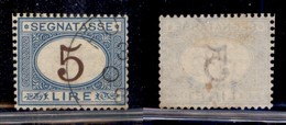 REGNO D'ITALIA - 1874 - Segnatasse - 5 Lire (13) Usto - Ottima Centratura - Andere & Zonder Classificatie