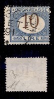 REGNO D'ITALIA - 1874 - Segnatasse - 10 Lire (14eb) Usato - Dentellatura Verticale Spostata Con Parte Del Bordo Foglio - - Andere & Zonder Classificatie