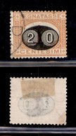 REGNO D'ITALIA - 1890 - Segnatasse - 20 Cent Su 1 (18b) Usato - Soprastampa Spostata (700) - Andere & Zonder Classificatie