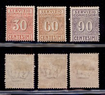 REGNO D'ITALIA - 1913 - Servizio Commissioni (1/3) - Serie Completa - Gomma Originale (220) - Sonstige & Ohne Zuordnung