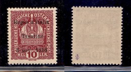 OCCUPAZIONI - TRENTINO - 1918 - 10 Heller (4) - Soprastampa Con Lettere Difettose (d’I..l) - Gomma Integra - Altri & Non Classificati