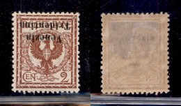 OCCUPAZIONI - TRENTINO - 1918 - 2 Cent (20aa) - Soprastampa Capovolta - Gomma Originale (300) - Andere & Zonder Classificatie