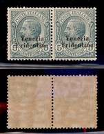 OCCUPAZIONI - TRENTINO - 1918 - 5 Cent (21c + 21) - Coppia Orizzontale Con T Spostato Nel Pezzo Di Sinistra - Gomma Inte - Sonstige & Ohne Zuordnung