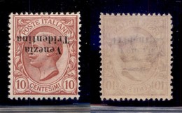 OCCUPAZIONI - TRENTINO - 1918 - 10 Cent (22aa) Con Soprastampa Capovolta - Gomma Integra (675) - Andere & Zonder Classificatie