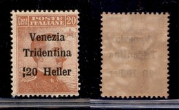 OCCUPAZIONI - TRENTINO - 1918 - 20 Heller Su 20 (30 Varietà) - Spazio Tipografico A Sinistra Della Cifra - Gomma Integra - Altri & Non Classificati