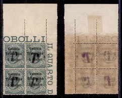 OCCUPAZIONI - BOLZANO 1 - T Su 5 Heller Su 5 Cent (5ad) - Quartina Angolare - Soprastampe Oblique - Gomma Originale (2 G - Altri & Non Classificati