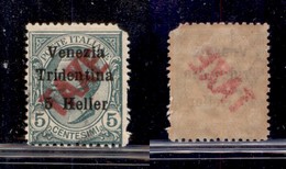 OCCUPAZIONI - BOLZANO 3 - 1919 - Taxe (rosso) Su 5 Heller Su 5 Cent (47) Usato - Angolo Difettoso (350) - Other & Unclassified