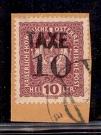 OCCUPAZIONI - BOLZANO 3 - 1919 - Taxe 10 Su 10 Heller (67) Usato Su Frammento - Autres & Non Classés