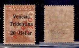 OCCUPAZIONI - BOLZANO 3 - 1919 - Porto S.T. Su 20 Heller Su 20 Cent (132) - Gomma Originale - Andere & Zonder Classificatie