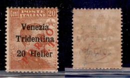 OCCUPAZIONI - BOLZANO 3 - 1919 - Porto S.T. Su 20 Heller Su 20 Cent (132) - Gomma Originale - Other & Unclassified