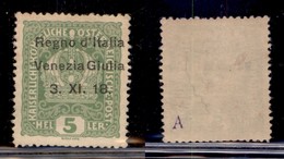 OCCUPAZIONI - VENEZIA GIULIA - 1918 - 5 Heller (2gcaa) Con Soprastampa A Sinistra - Gomma Originale (120) - Andere & Zonder Classificatie