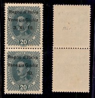 OCCUPAZIONI - VENEZIA GIULIA - 1918 - 20 Heller (7 + 7t) - Coppia Verticale - Senza 3.XI In Basso - Gomma Integra - Autres & Non Classés