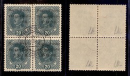 OCCUPAZIONI - VENEZIA GIULIA - 1918 - 20 Heller (7t + 7) - Quartina Usata - Senza 3.XI In Alto A Sinistra - Autres & Non Classés