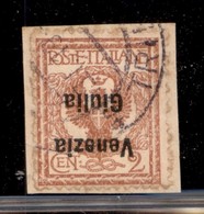 OCCUPAZIONI - VENEZIA GIULIA - 1919 - 2 Cent (20a) Con Soprastampa Capovolta - Usato Su Frammento - Other & Unclassified