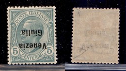 OCCUPAZIONI - VENEZIA GIULIA - 1918 - 5 Cent (21a) - Soprastampa Capovolta - Gomma Originale - Ottimamente Centrato (120 - Other & Unclassified
