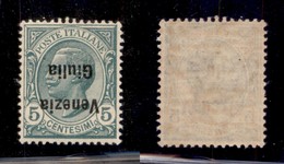 OCCUPAZIONI - VENEZIA GIULIA - 1918 - 5 Cent (21a) - Soprastampa Capovolta - Gomma Integra - Ottimamente Centrato - Other & Unclassified