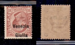 OCCUPAZIONI - VENEZIA GIULIA - 1918 - 10 Cent (22a) - Soprastampa Capovolta - Gomma Integra (225) - Andere & Zonder Classificatie