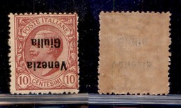 OCCUPAZIONI - VENEZIA GIULIA - 1918 - 10 Cent (22a) - Soprastampa Capovolta - Gomma Originale (150) - Other & Unclassified