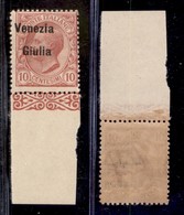 OCCUPAZIONI - VENEZIA GIULIA - 1918 - 10 Cent (22aa Varietà) Bordo Foglio - Soprastampa In Alto A Sinistra - Gomma Integ - Autres & Non Classés