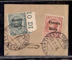 OCCUPAZIONI - VENEZIA GIULIA - 1918 - 5 Cent + 10 Cent (21 + 22) Usati Su Frammento - Autres & Non Classés