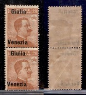 OCCUPAZIONI - VENEZIA GIULIA - 1918 - 20 Cent (23d) - Coppia Verticale Giulia Venezia - Gomma Originale (leggera Grinza  - Andere & Zonder Classificatie