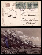 OCCUPAZIONI - TRENTO E TRIESTE - 5 Cent Su 5 (3) - Due Coppie Su Cartolina Da Cortina (panorama) A Palermo Del 14.4.19 - Andere & Zonder Classificatie