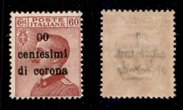 OCCUPAZIONI - TRENTO E TRIESTE - 1919 - 00 Su 60 Cent (10 L) Gomma Originale (400) - Andere & Zonder Classificatie